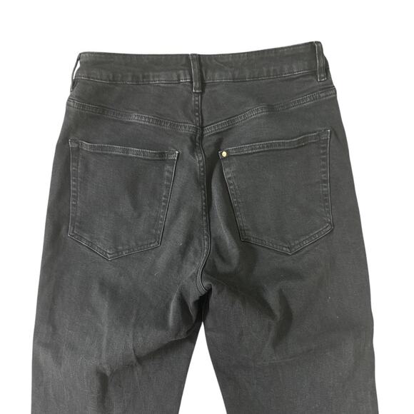 H&M Vintage Straight Ultra High Waist Ankle Washed Black Jeans 8 - Picture 5 of 7